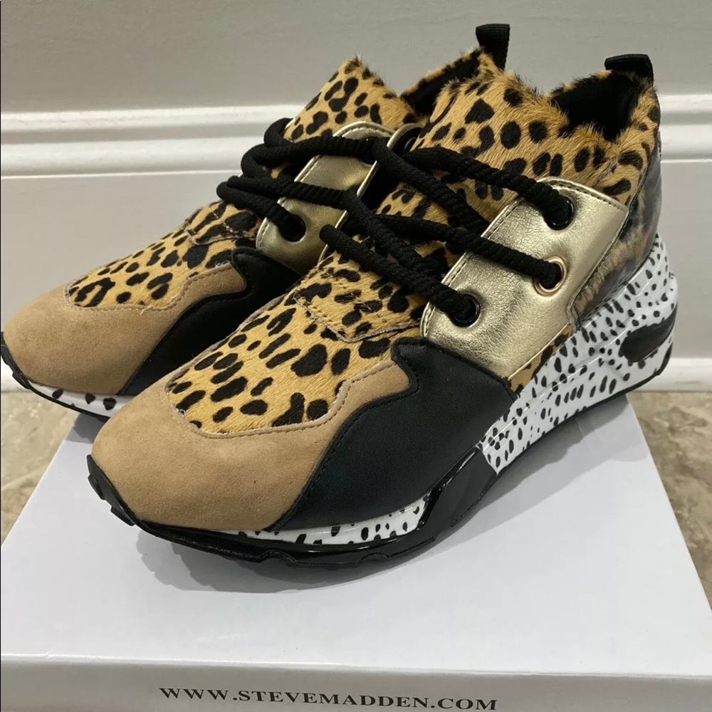 STEVE MADDEN Cliff Animal Leopard Shoes Sneakers